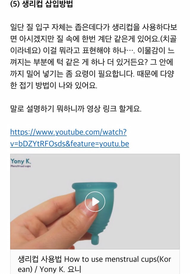 생리컵 노골적인 사용후기 | 인스티즈