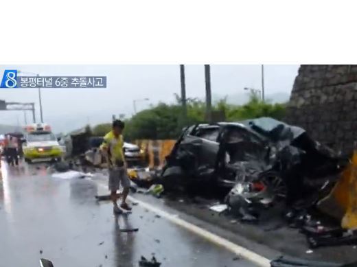 영동고속도로 봉평터널 사고차량 상태.jpg | 인스티즈