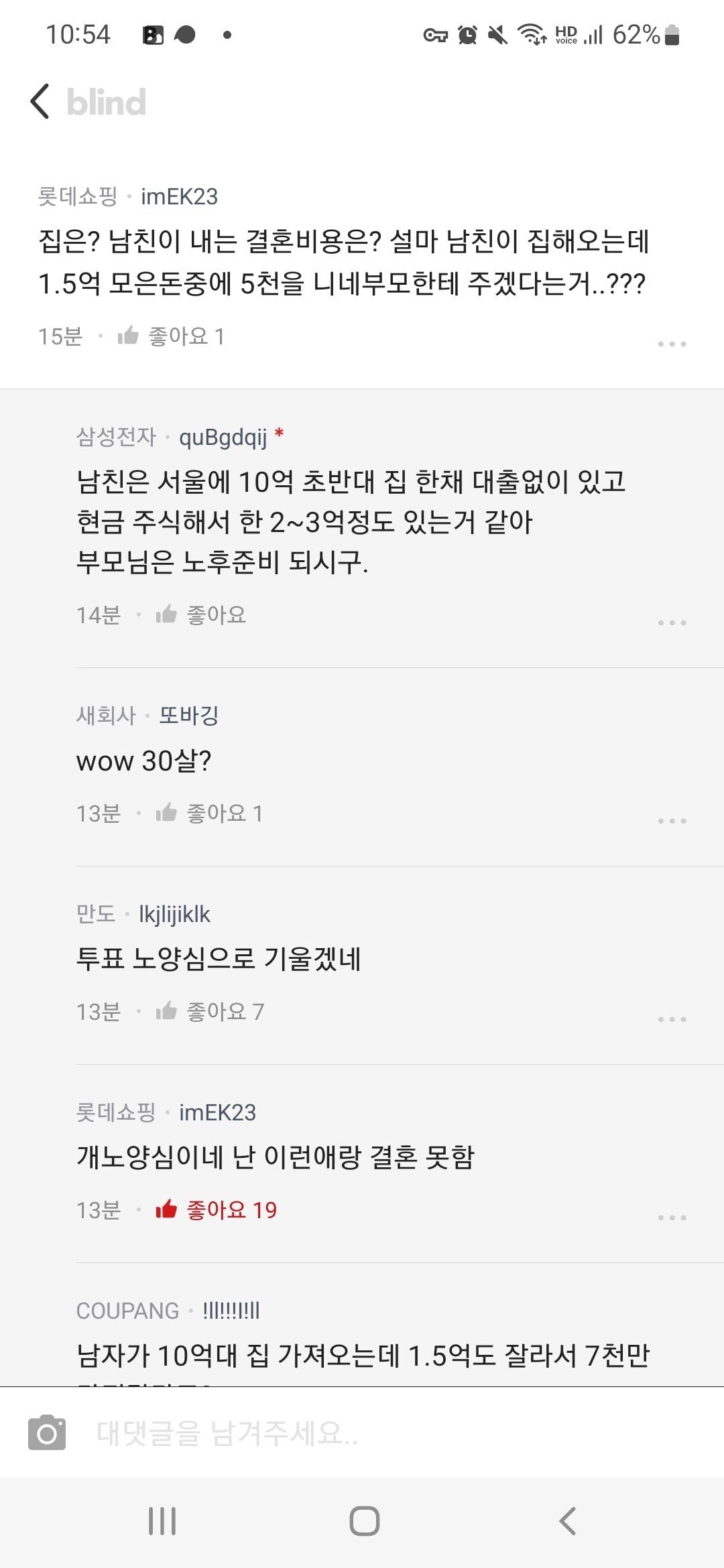 결혼비용 이정도면 양심없는거 아니겠..지.blind | 인스티즈