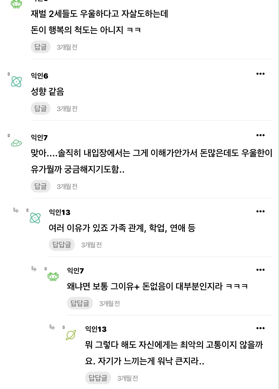 돈 많은데도 우울증 걸린 사람들 답 없어 보임 | 인스티즈