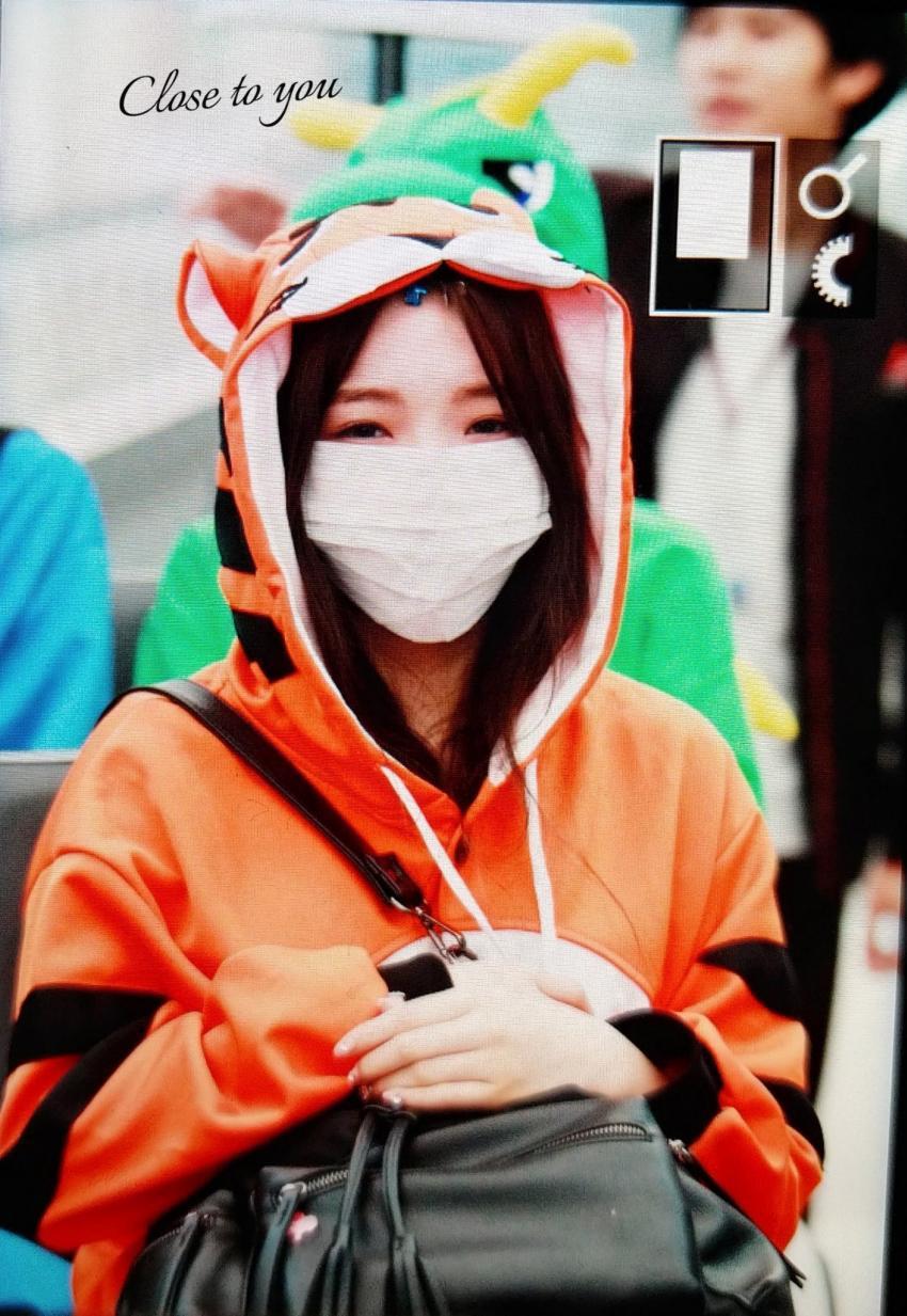 공항에서 호랑이 잠옷 입은 노지선.gif | 인스티즈