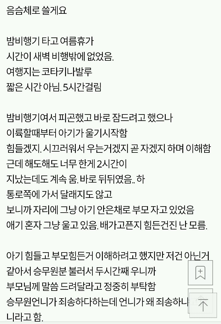 밤 비행기 내내 울던 아기 . 제발 좀 | 인스티즈