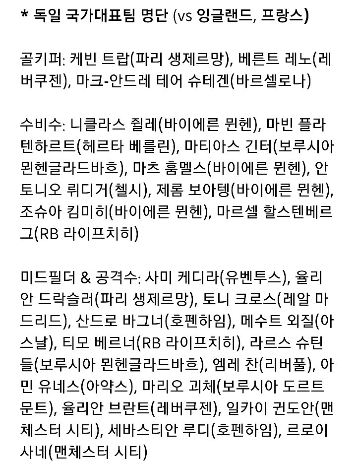 독일 대표팀의 에이스를 알아보자 | 인스티즈