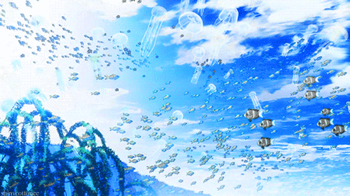 청량하고 시원한 애니 바다움짤 gif | 인스티즈