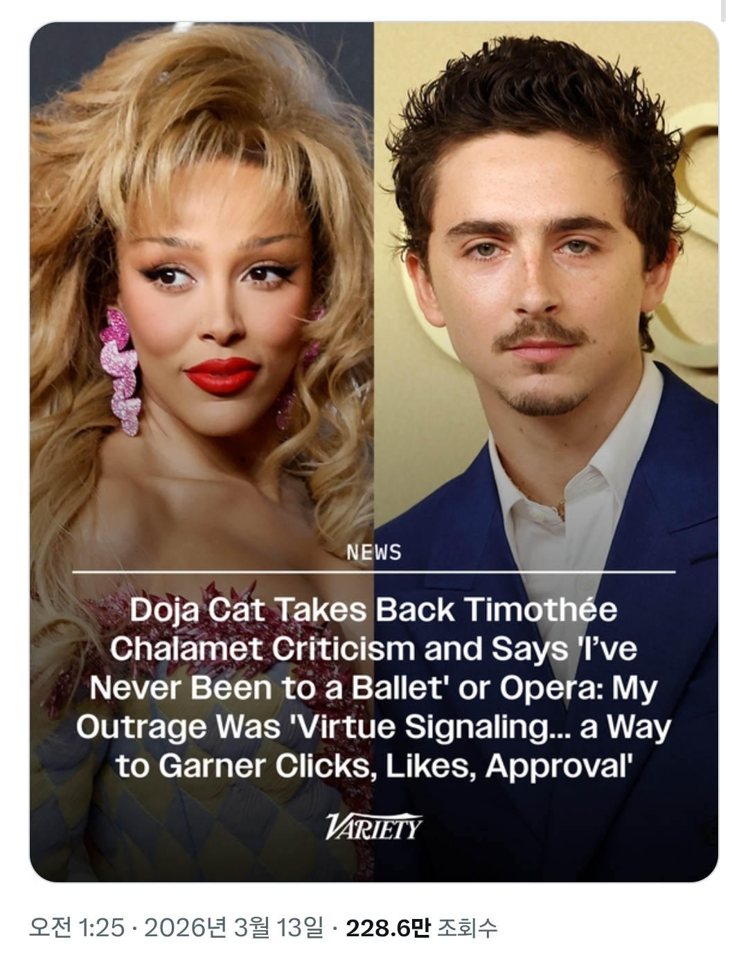 티모시 샬라메 디스 영상 삭제하고 발언 철회한 도자캣 | 인스티즈