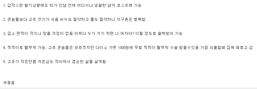 고추 작아서 좋은점.txt | 인스티즈