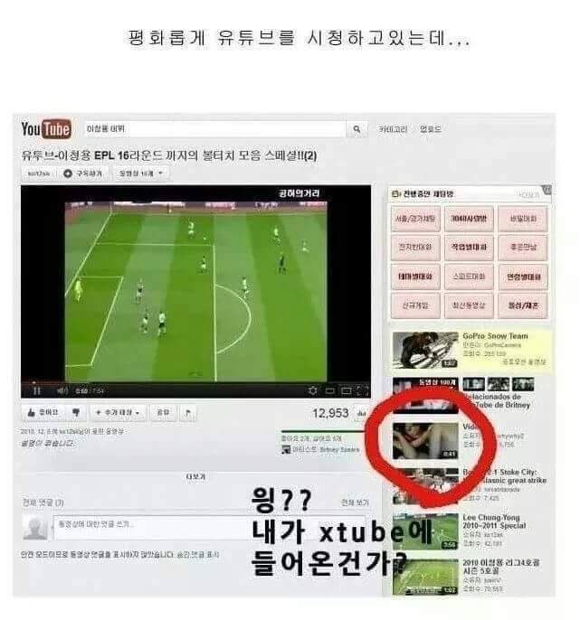 유투브 영상 보는데.. 야동이 떴다? | 인스티즈