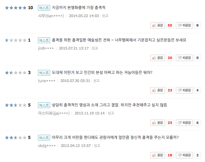 영화의 한 장르일 뿐 예술로 인정할 수 있다 vs 아니다 (사진 불쾌할 수 있음!!) | 인스티즈