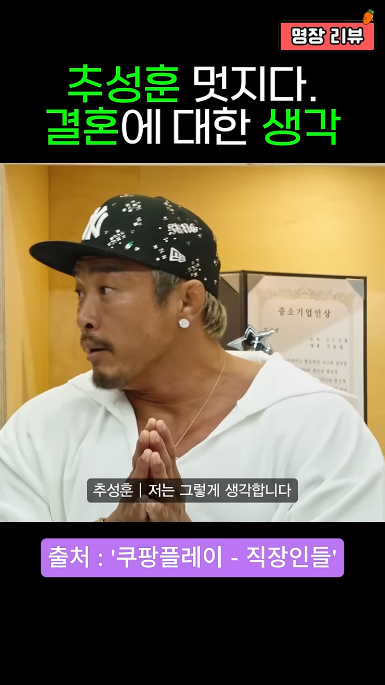 추성훈 : 결혼하는게 왜 안정이에요? | 인스티즈