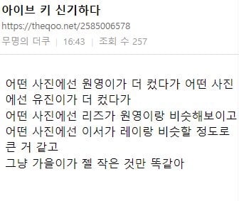 아이브 키 신기하다.jpg | 인스티즈