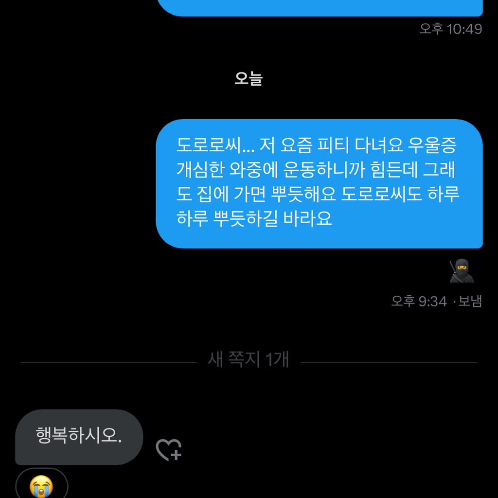 트위터 네임드인 살림하는 도로로랑 나눈 대화인데 방금 답장 받고 울컥함 | 인스티즈