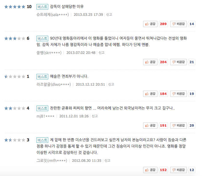 영화의 한 장르일 뿐 예술로 인정할 수 있다 vs 아니다 (사진 불쾌할 수 있음!!) | 인스티즈