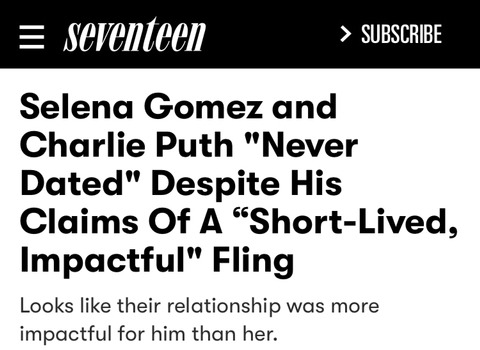 셀레나 고메즈와 찰리 푸스는 사귄걸까 안사귄걸까 | 인스티즈