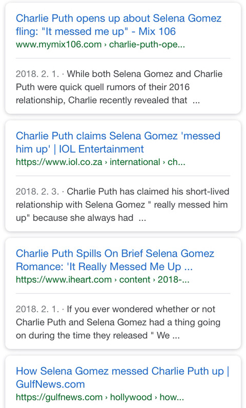 셀레나 고메즈와 찰리 푸스는 사귄걸까 안사귄걸까 | 인스티즈