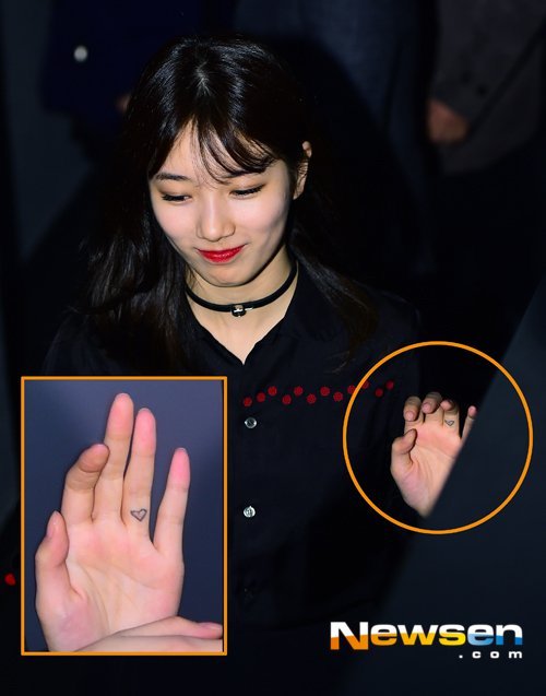 손가락에 타투한 수지 ㄷㄷ | 인스티즈