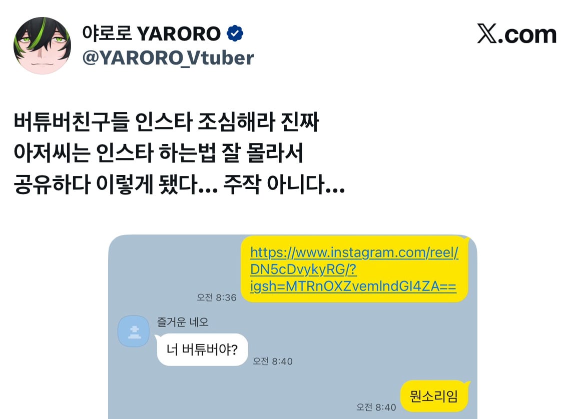 버튜버가 인스타 공유를 조심해야하는 이유… | 인스티즈