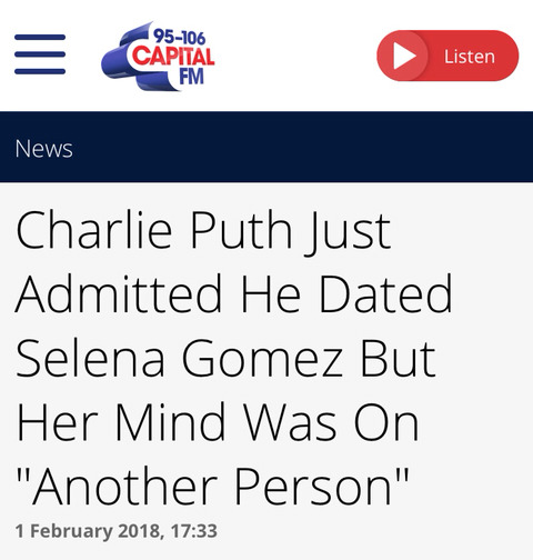 셀레나 고메즈와 찰리 푸스는 사귄걸까 안사귄걸까 | 인스티즈