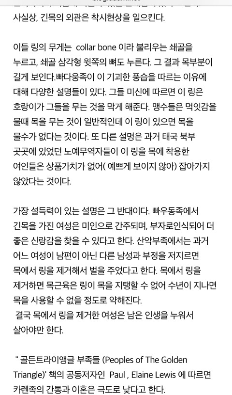 목 길이를 늘리기 위해 5년간 원주민들의 고리를 착용하고 다닌 미국인 | 인스티즈