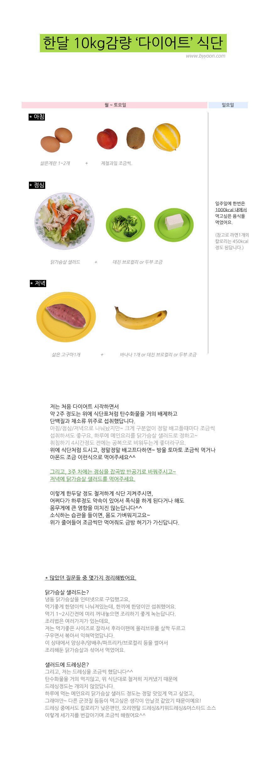 한달 10kg 감량 보장해주는 다이어트 식단 | 인스티즈