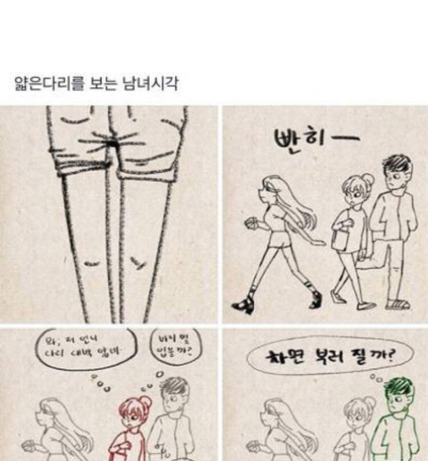 얇은다리를보는 남녀시각차이 | 인스티즈