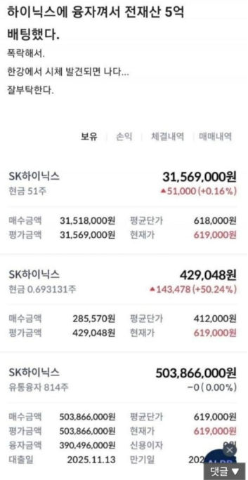 5억 융자 받아 하이닉스 몰빵한 공무원 현상황 | 인스티즈