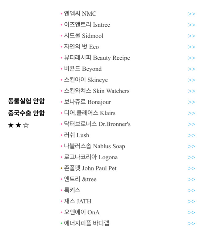 동물실험하는 브랜드 리스트 봐줘 쿠다사이,, | 인스티즈