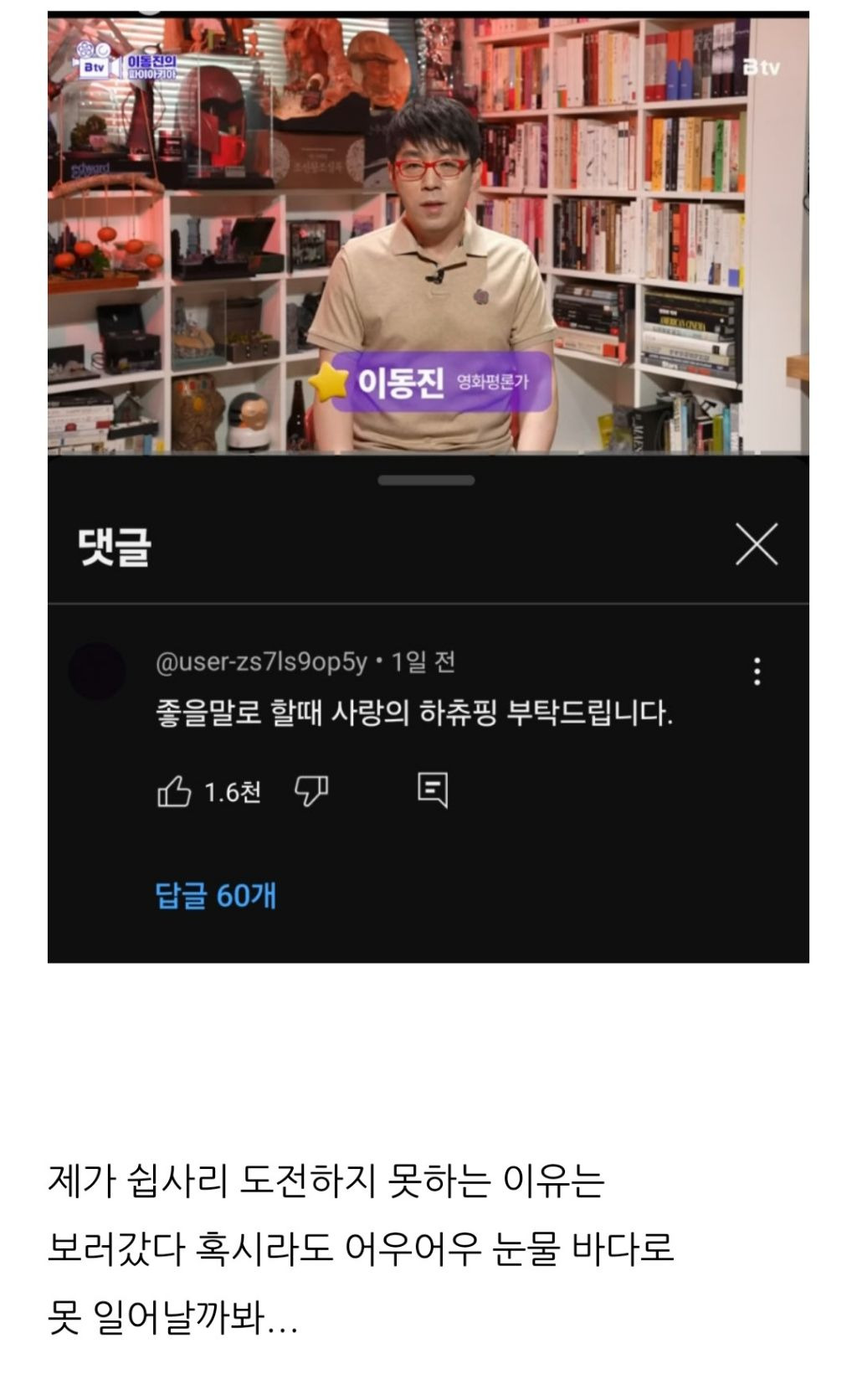 이동진 평론가 피셜 사랑의 하츄핑 못보는 이유 | 인스티즈