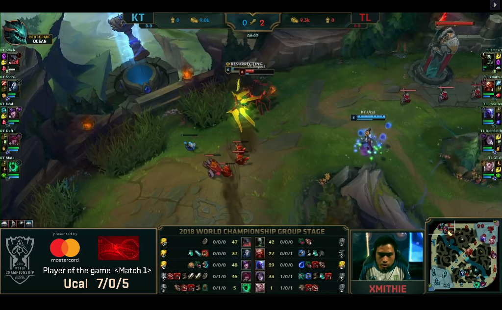 [LOL] 2018 롤드컵 그룹 스테이지 / 대회 첫날 1경기,"KT(한국) vs TL(북미)"- 경기결과 | 인스티즈