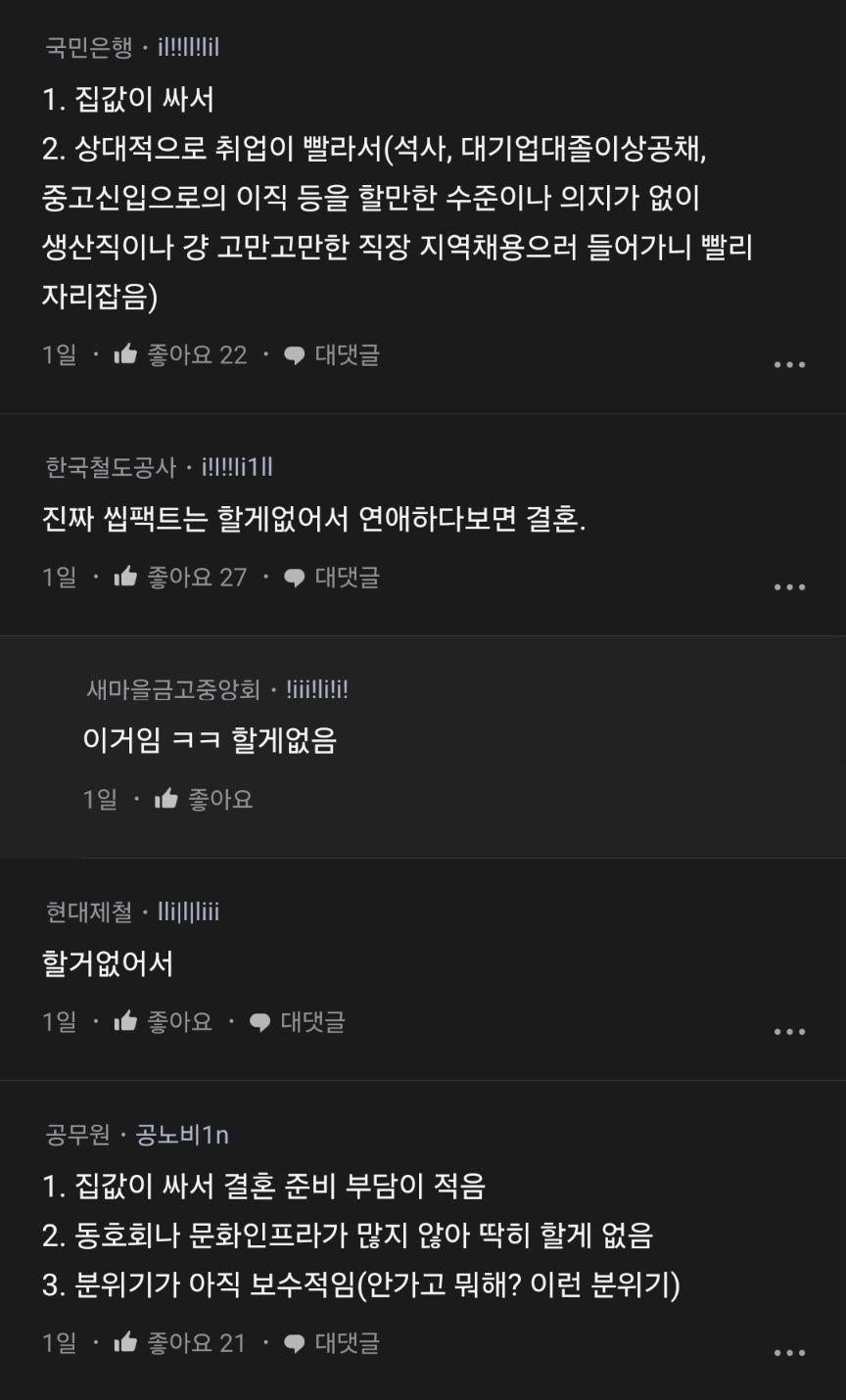 지방 사람들은 왜 다 결혼을 일찍할까?.blind | 인스티즈
