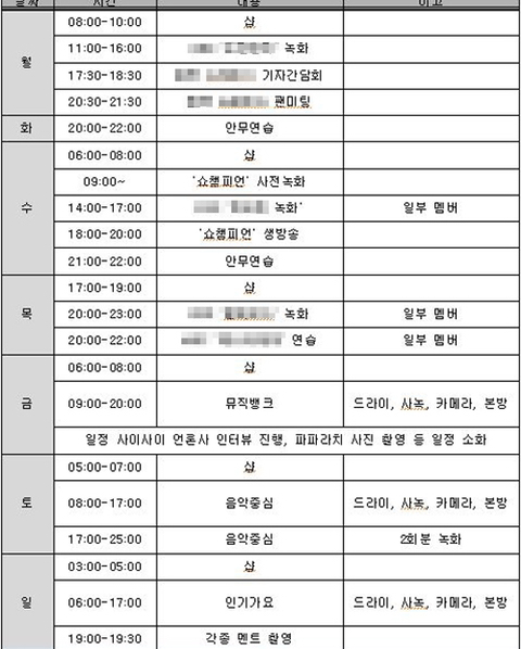 아이돌 가수 활동기간 살인적 스케쥴 | 인스티즈