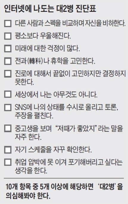 중2병보다 무섭다는 대2병 +테스트 해보기 | 인스티즈