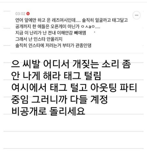 레즈 은어 태그 퍼트려서 강제 아웃팅 시키고 얼평하고 악플다는 여성시대 카페 +댓글추가 | 인스티즈