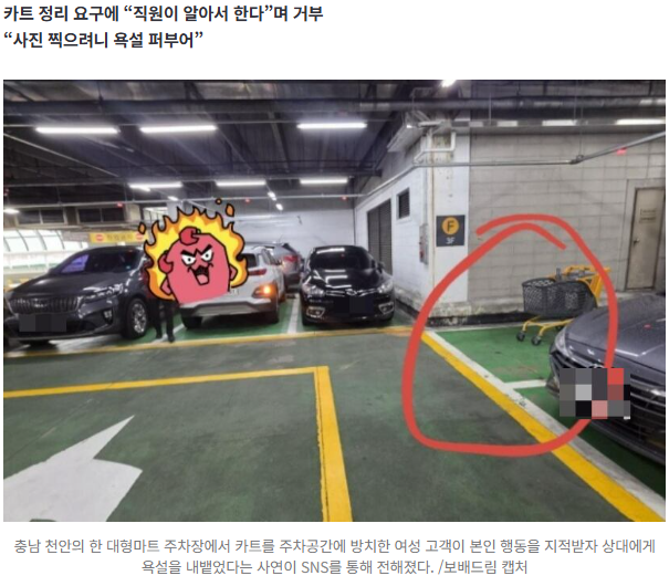 "네 애XX 잘 키우나 보자”… 마트 카트 방치 지적에 '아이 앞 욕설' | 인스티즈