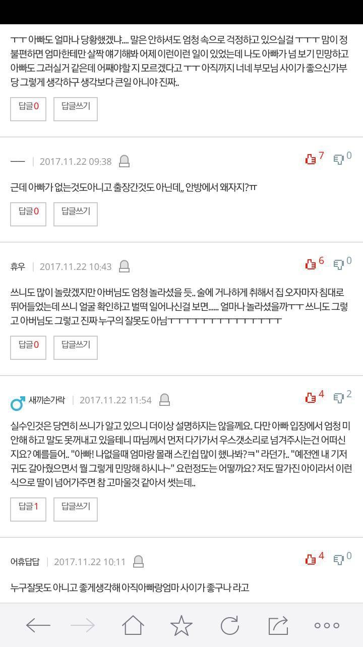 아빠가 밤에 저를 실수로 만지셨어요.. | 인스티즈