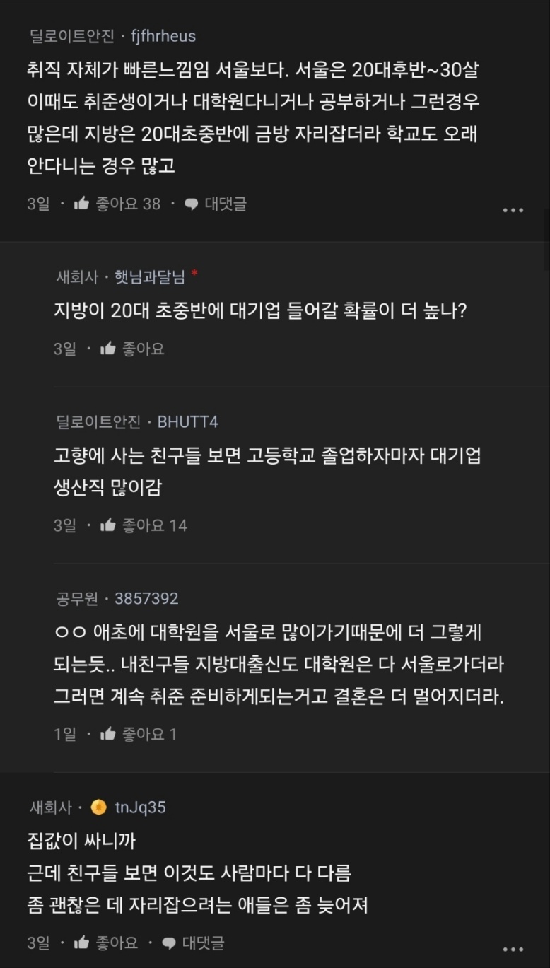 지방 사람들은 왜 다 결혼을 일찍할까?.blind | 인스티즈