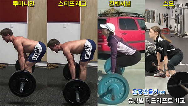 데드리프트(Deadlift)의 종류 - 1편 (컨벤셔널, 루마니안, 스티프 레그, 스모) | 인스티즈