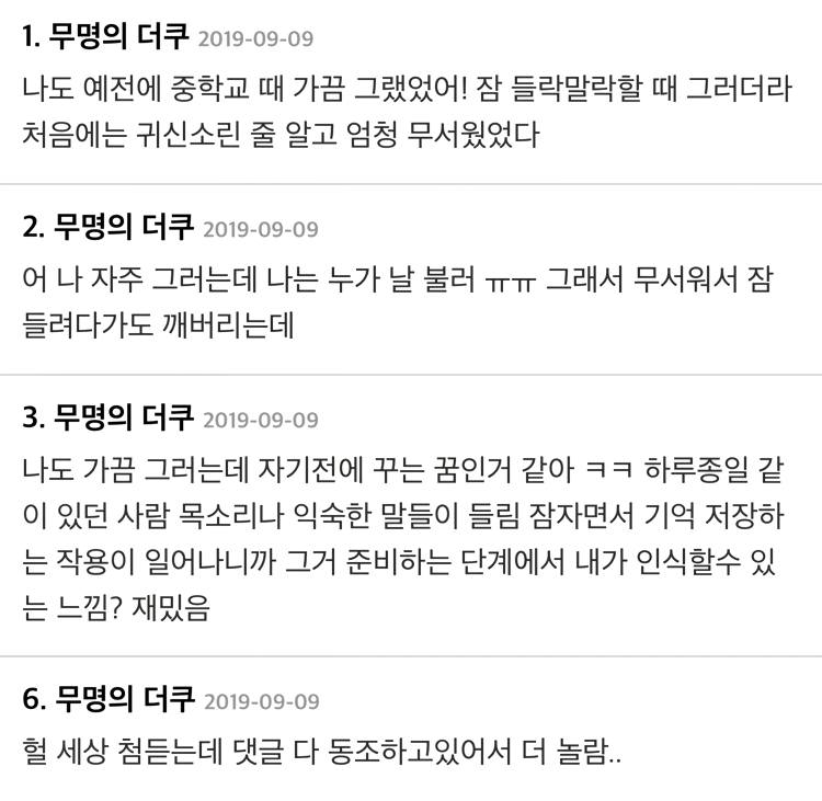 자기 전 환청 듣는 사람들 | 인스티즈