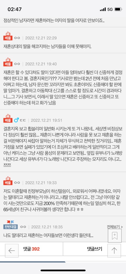 [네이드판] 딸 데리고 재혼하는 여자들 솔직히 이해안감 | 인스티즈