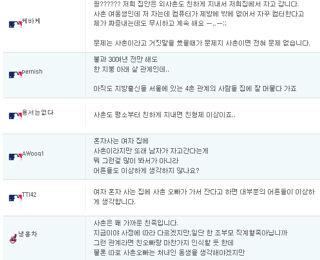 여친이 혼자 사는데 사촌오빠가 자고간다고 하면? | 인스티즈