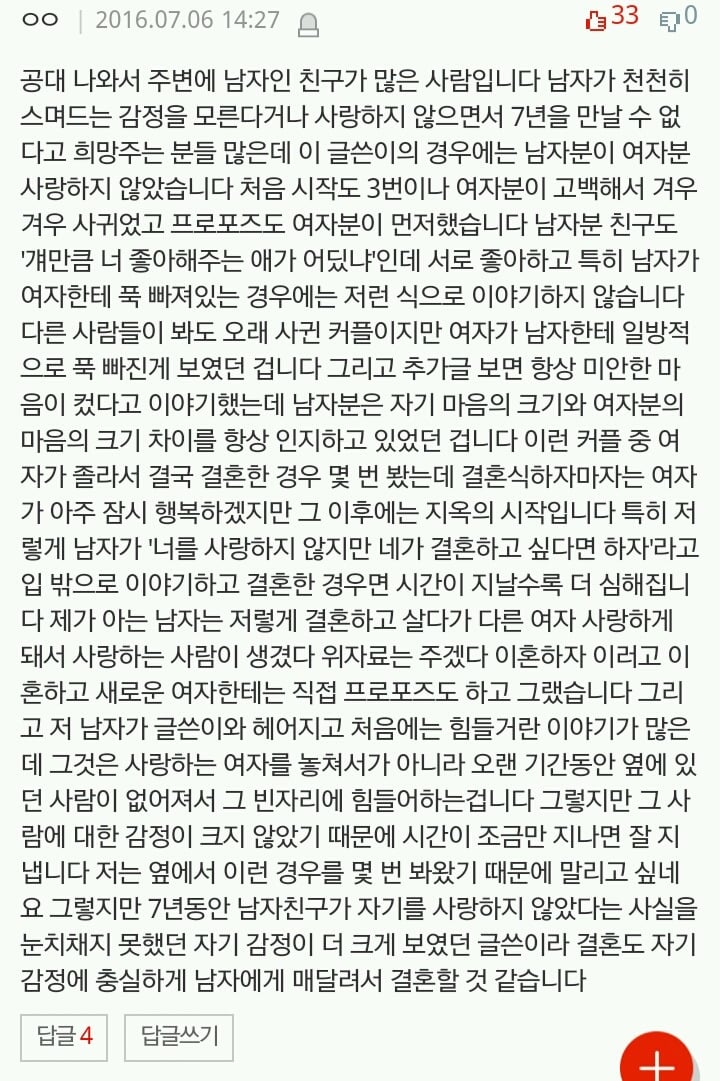 +추가..) 결혼 직전 남편이 절 사랑하지 않는단 걸 알았어요. +) 베플 | 인스티즈
