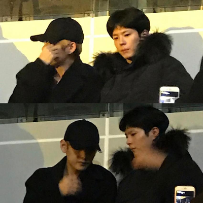 마스크 쓰고 놀이공원 갔다가 들켜버린 박보검-방탄소년단 뷔.jpg | 인스티즈