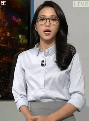 안경쓰기 전후 강지영 아나운서 | 인스티즈