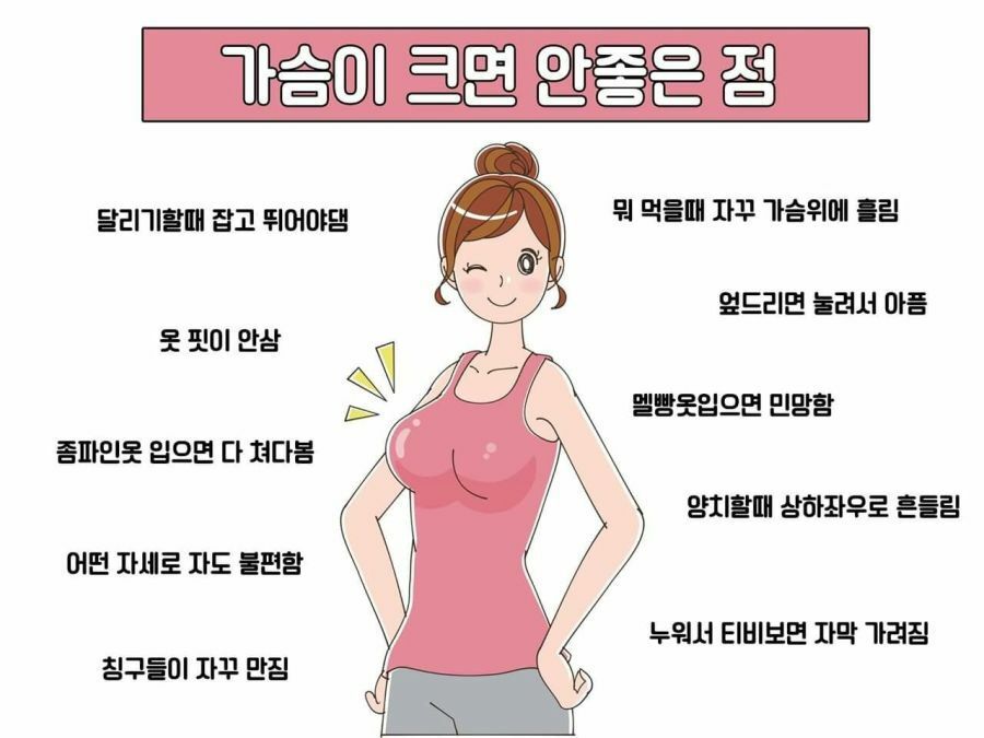 여자 가슴이 크면 안좋은 점 | 인스티즈