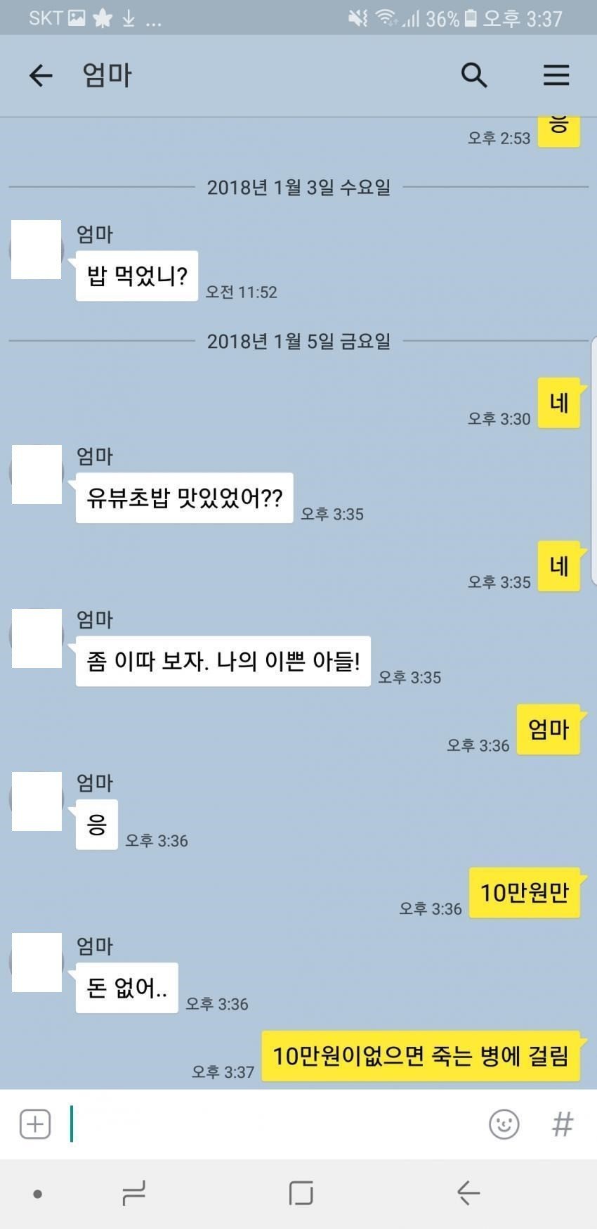 아들맘이 받는 카톡들 | 인스티즈