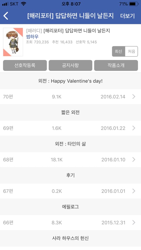 조아라 해리포터 패러디 처돌이가 쓰는 추천글 | 인스티즈
