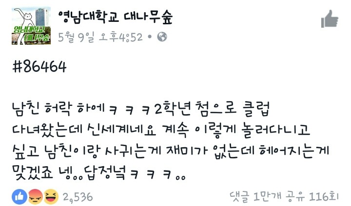 흔한 영남대학교 대나무숲 | 인스티즈