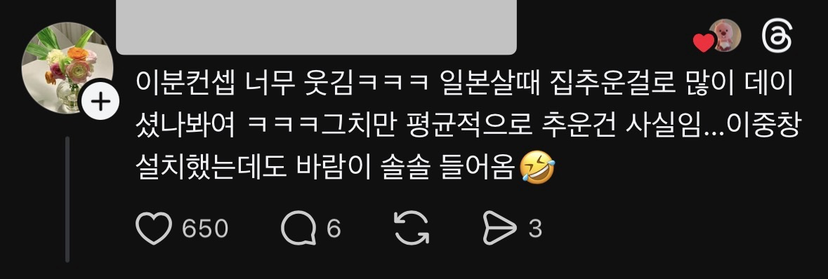 일본집 겨울 추위는 한국이랑 체감이 다르다는 스레드인 | 인스티즈