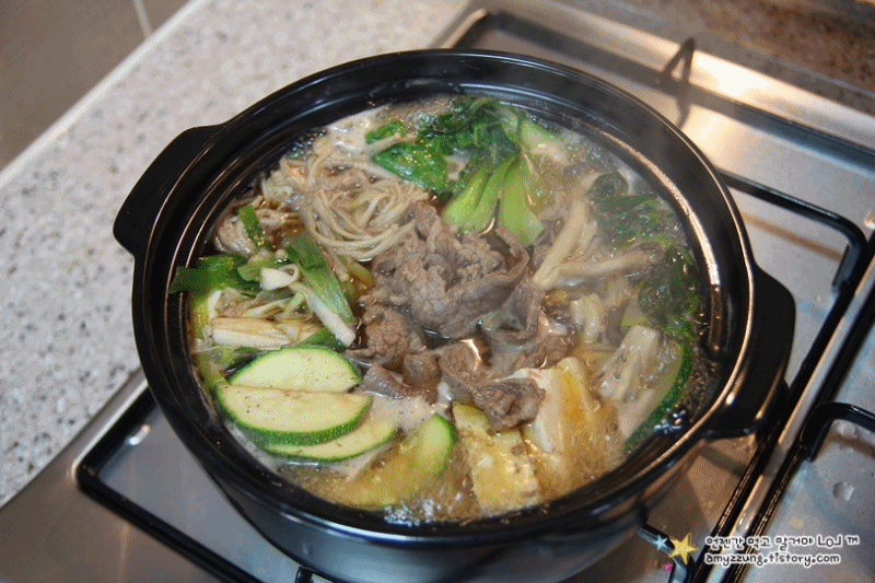 일본 전골 스키야키 소고기전골 움짤 gif | 인스티즈