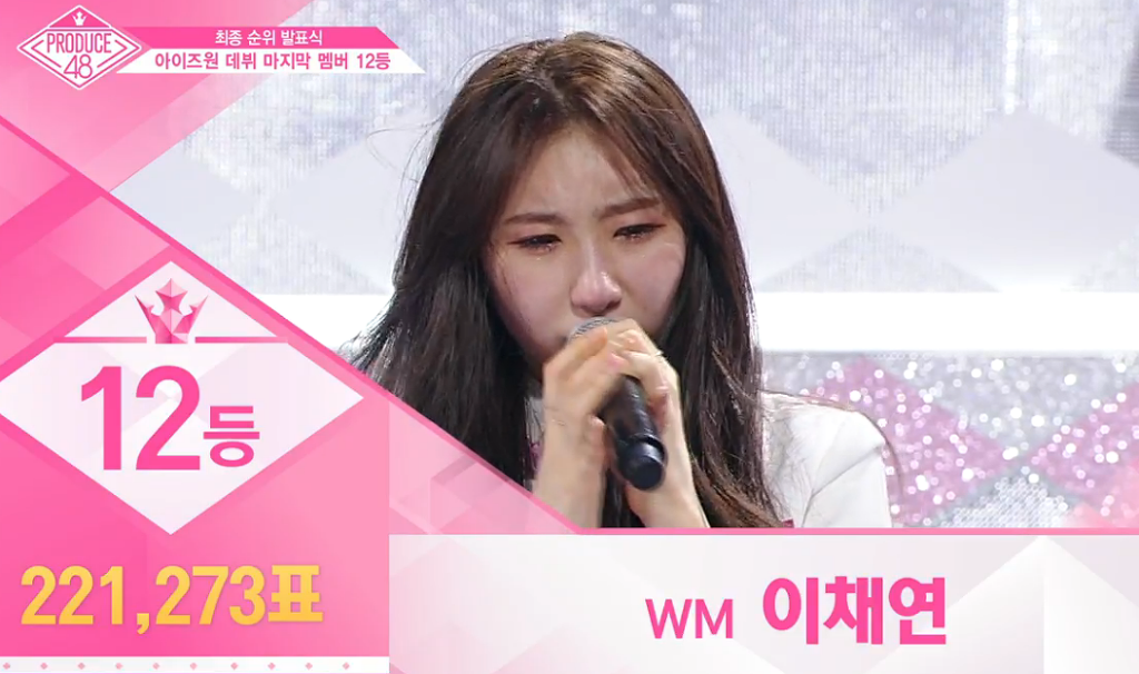 [프로듀스48] 아이즈원 최종 데뷔 멤버 12인 생방송 득표 수.jpg | 인스티즈
