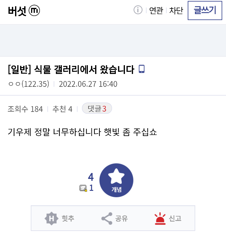 장마철 버섯갤과 식물갤 근황 | 인스티즈